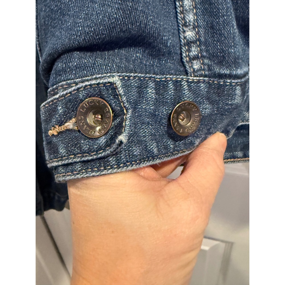 Lucky Brand Pixie Denim Jacket Medium Wash Blue‎ Trucker 7W12247 Womens Medium - Picture 13 of 16